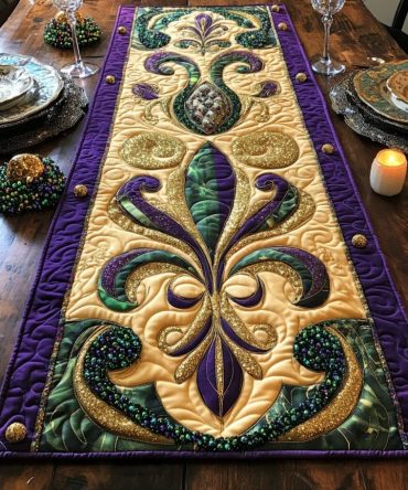 Royal Flourish Quilted Table Runner