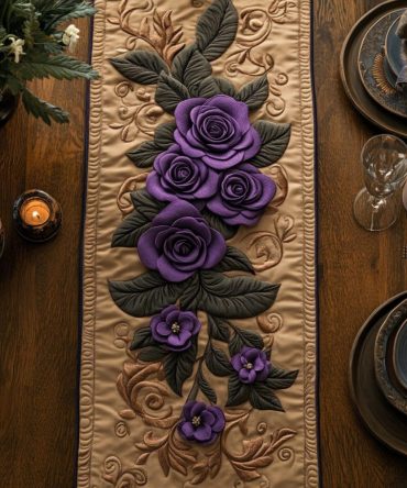 Royal Petals Quilted Table Runner