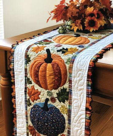 Rustic Autumn Quilted Table Runner