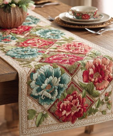 Rustic Bloom Quilted Table Runner