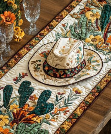 Rustic Hat Quilted Table Runner