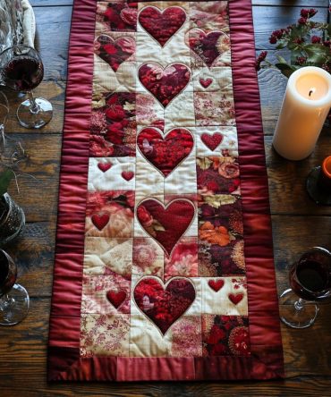Rustic Love Quilted Table Runner