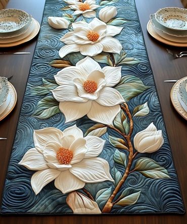 Rustic Magnolia Quilted Table Runner
