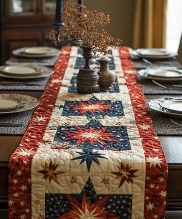 Rustic Patriot Quilted Table Runner