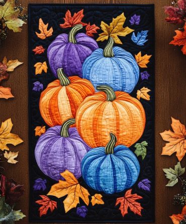 Rustic Pumpkin Quilted Table Runner