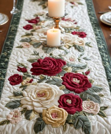 Rustic Romance Quilted Table Runner