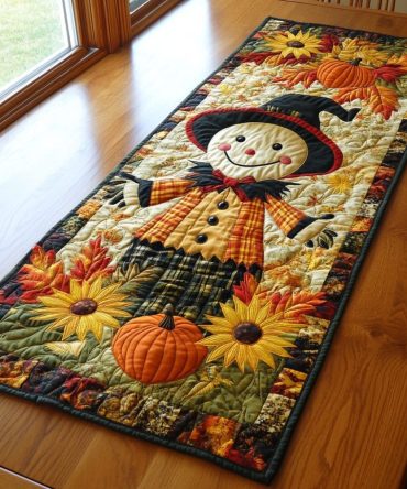 Rustic Scarecrow Quilted Table Runner