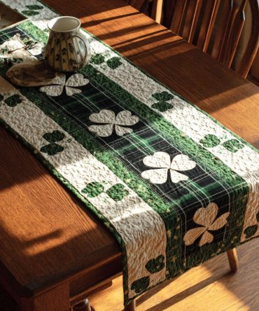 Rustic Shamrock Quilted Table Runner