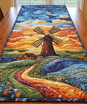 Rustic Spin Quilted Table Runner