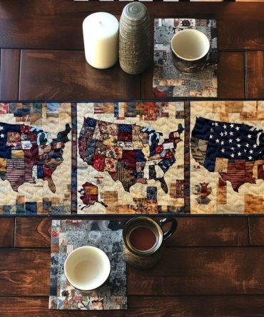 Rustic States Quilted Table Runner