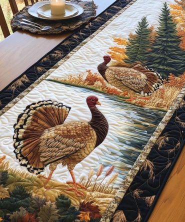 Rustic Turkey Quilted Table Runner