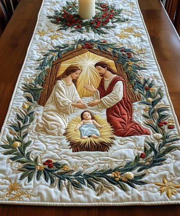 Sacred Birth Quilted Table Runner