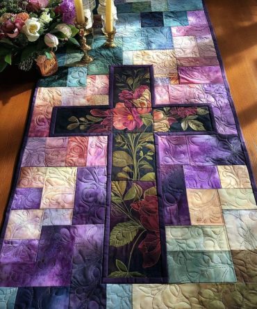 Sacred Bloom Quilted Table Runner