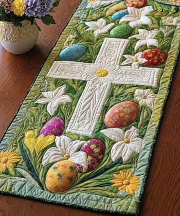 Sacred Easter Cross Quilted Table Runner