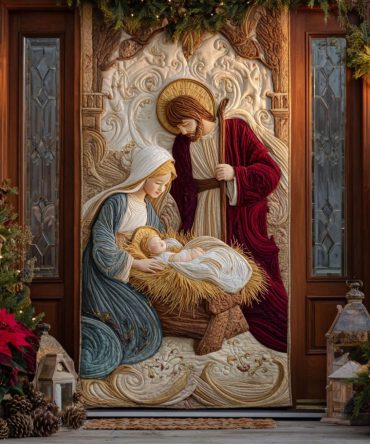 Sacred Embrace Quilted Door Cover