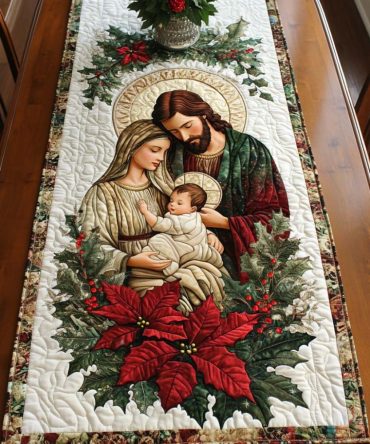 Sacred Family Blessing Quilted Table Runner