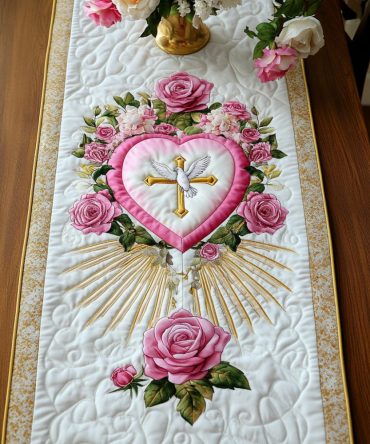 Sacred Heartlight Quilted Table Runner