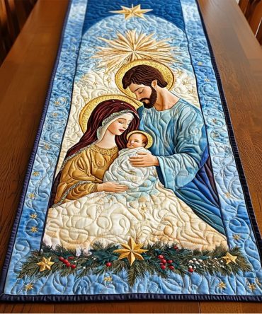 Sacred Manger Quilted Table Runner