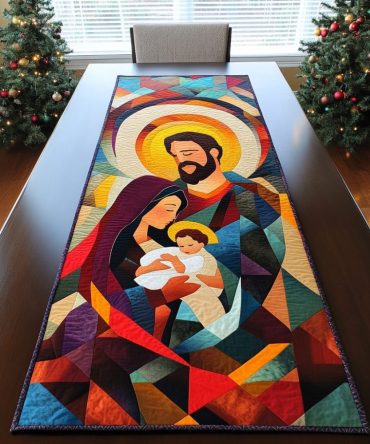 Sacred Night Serenity Quilted Table Runner