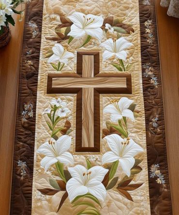 Sacred Petals Quilted Table Runner