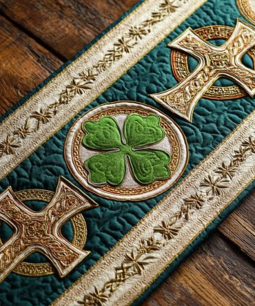 Sacred Shamrock Knot Quilted Table Runner