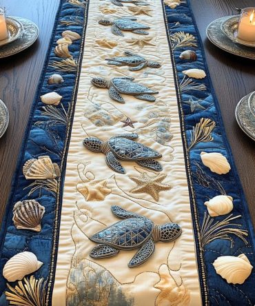 Sacred Shell Quilted Table Runner