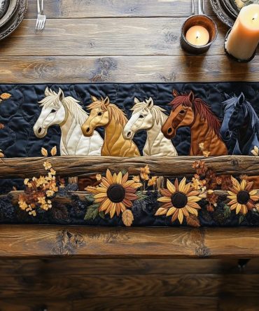 Saddle Bloom Quilted Table Runner