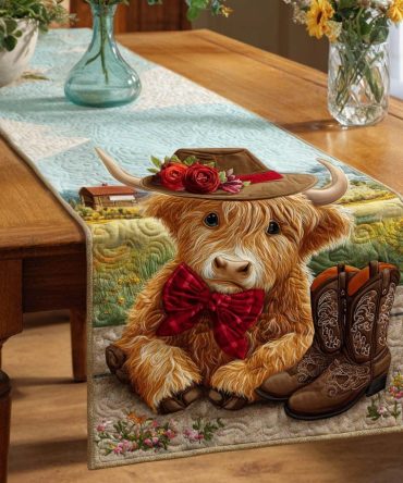Saddleback Cow Quilted Table Runner