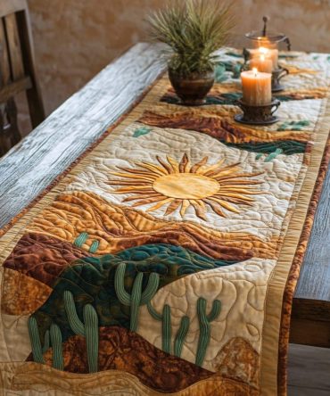 Saguaro Sunset Quilted Table Runner