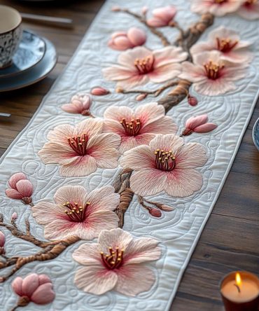 Sakura Garden Glow Quilted Table Runner