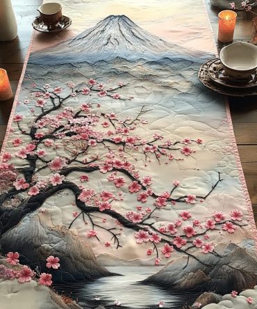 Sakura In Bloom Quilted Table Runner