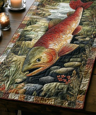 Salmon Charm Quilted Table Runner