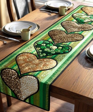Sandstone Hearts Quilted Table Runner