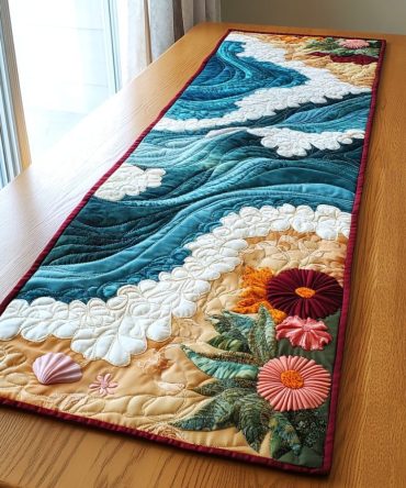 Sandy Serenity Quilted Table Runner