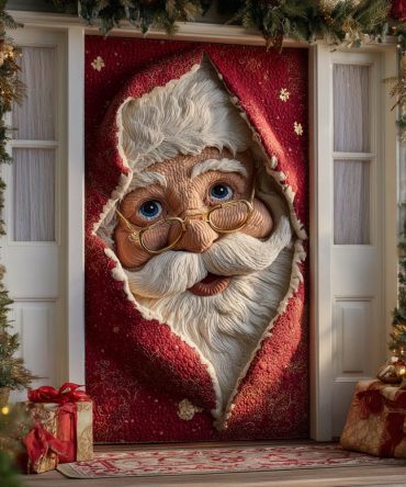 Santa Cheer Parade Quilted Door Cover