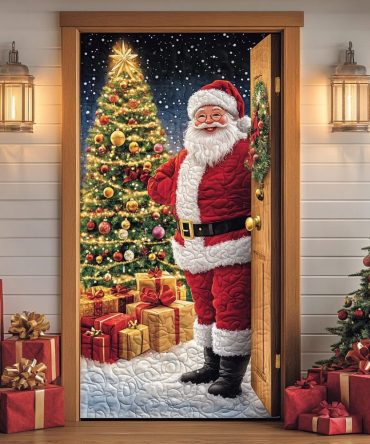 Santa Cheer Quilted Door Cover