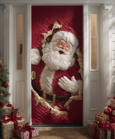 Santa Christmas Eve Quilted Door Cover