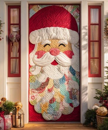 Santa Claus Jolly Quilted Door Cover
