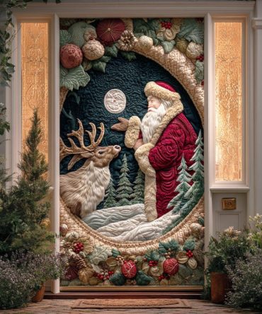 Santa Cozy Night Quilted Door Cover