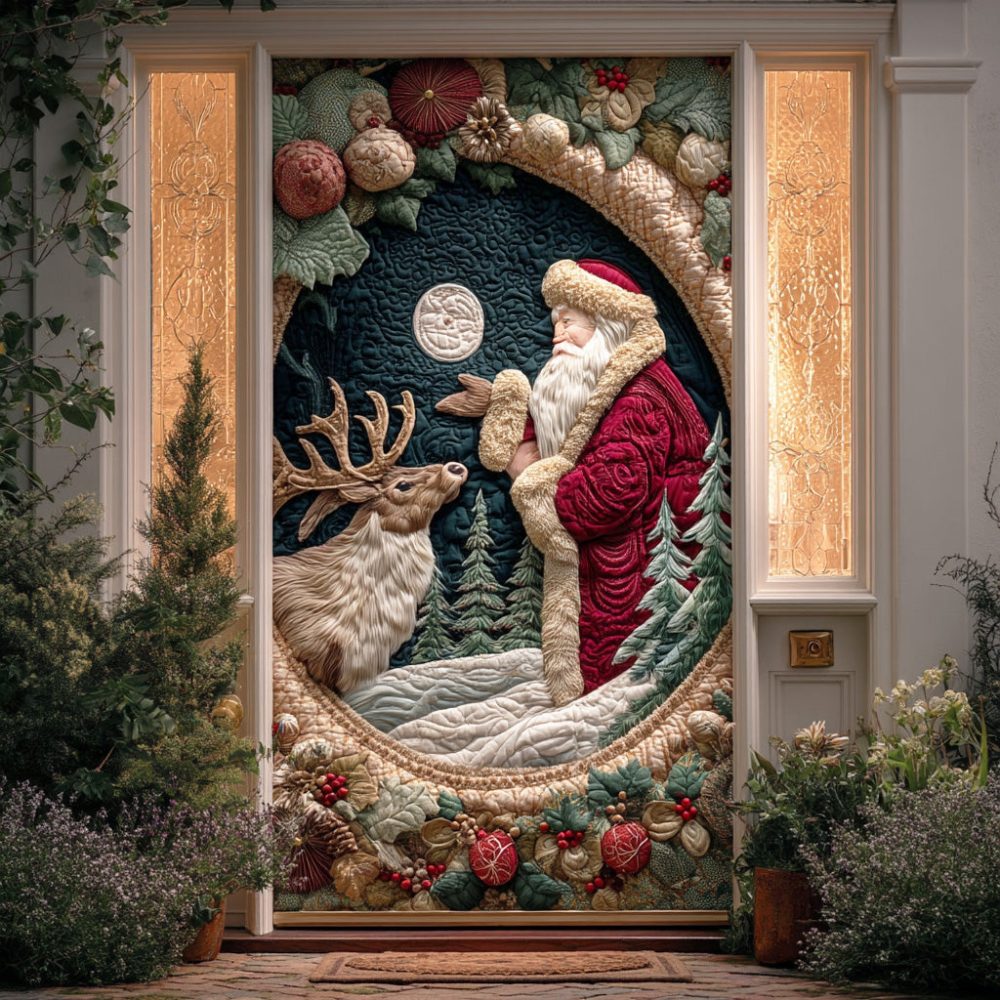 Santa Cozy Night Quilted Door Cover