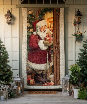 Santa Doorstep Quilted Door Cover