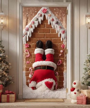 Santa Fall Quilted Door Cover