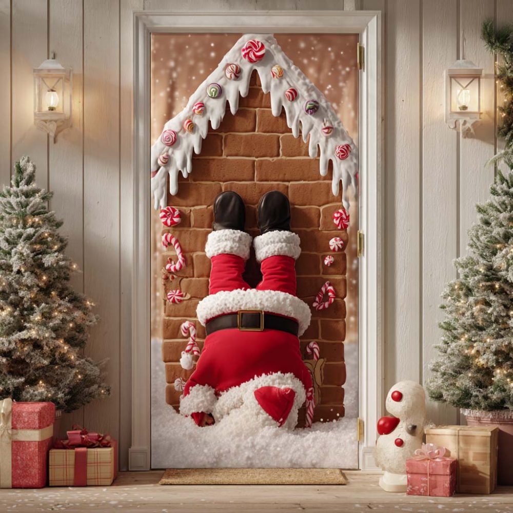 Santa Fall Quilted Door Cover