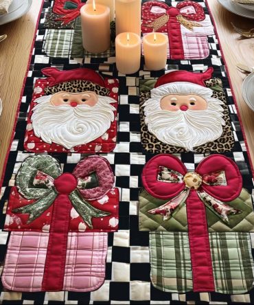 Santa Gifts Quilted Table Runner