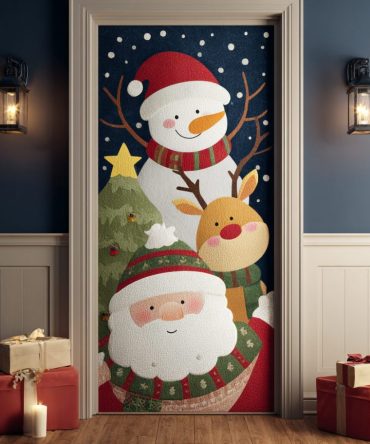 Santa Harmony Quilted Door Cover