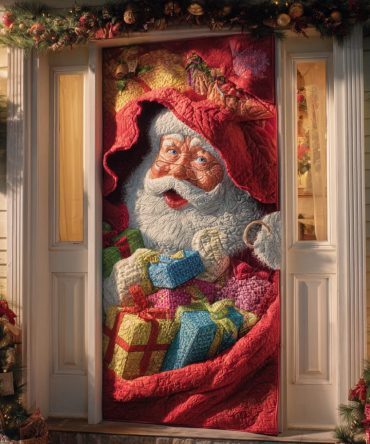 Santa Hearth Warmth Quilted Door Cover