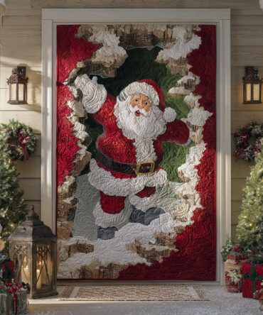 Santa Knock Quilted Door Cover