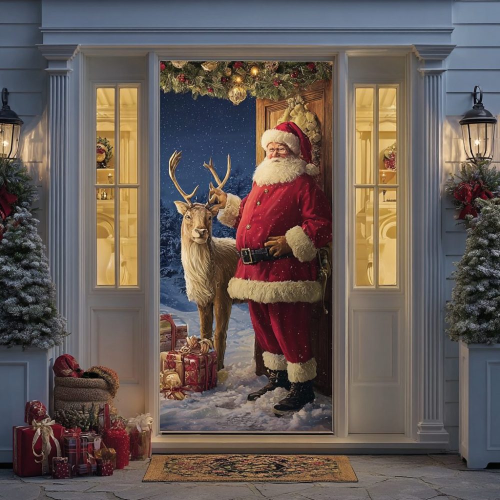 Santa Magic Quilted Door Cover