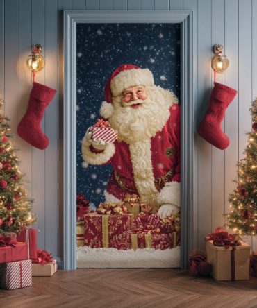 Santa Memory Quilted Door Cover