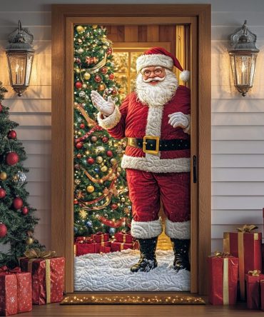 Santa Night Quilted Door Cover